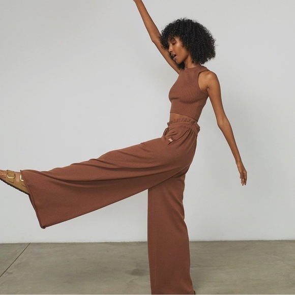 Lunya Cozy Cotton Silk Relaxed Ankle Pants Humble Brown (Walnut) NWOT NEW - Picture 2 of 11